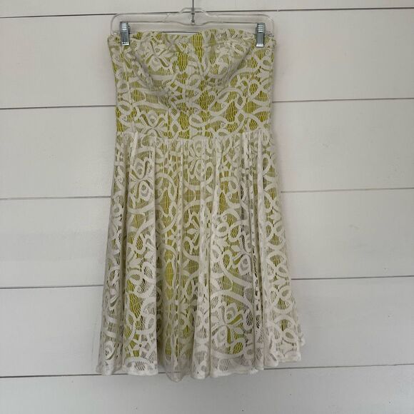 Guess Women’s Medium Green Lace Sweetheart Neckline Dress Strapless Y2K 2000s - Picture 1 of 5
